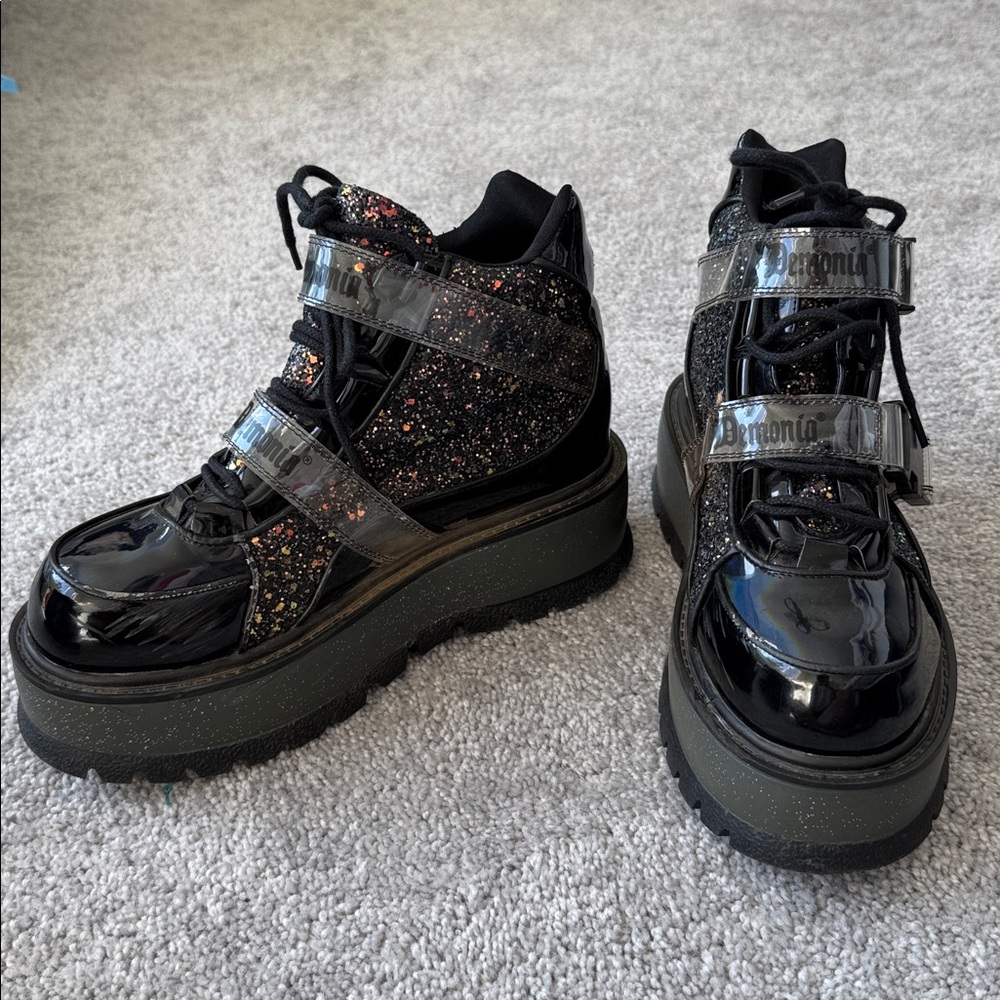 Demonia Shine On Platform Ankle Boot